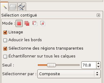 gimp option baguette magique