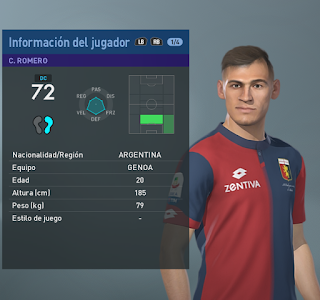 PES 2019 Faces Cristian Romero by BMPES