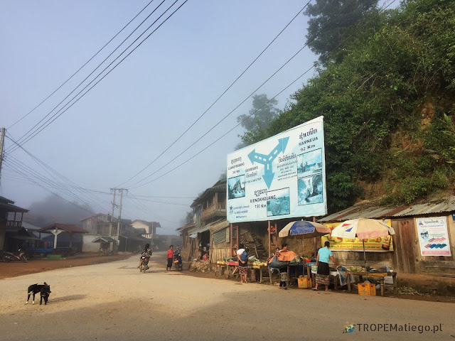 The main intersection in Kohing, Laos