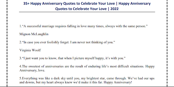 35+ Happy Anniversary Quotes to Celebrate Your Love | Happy Anniversary Quotes to Celebrate Your Love | 2022