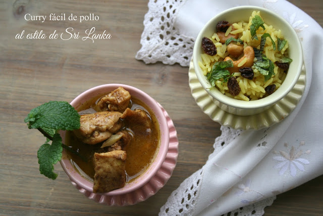 curry fácil de pollo,arroz jazmín