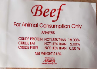 Label -  Beef for Animal Consumption Only, Analysis, BRAVOS