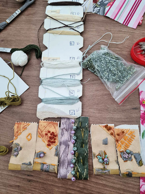 Behind The Scenes - Creating Embroidered Fabric Necklaces