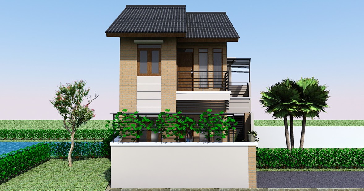  Desain  Rumah  Minimalis  2  lantai  dengan  dinding ekspose 