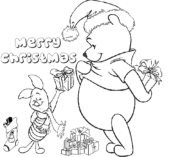 Coloring : Free winnie the pooh coloring pages holiday christmas  title=