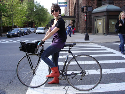 red boots girl on bike