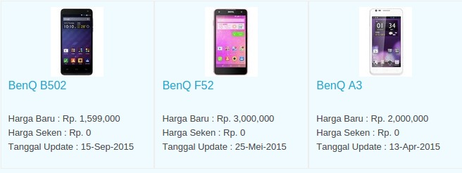 Daftar Harga Hp BENQ Februari 2016