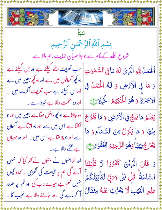 Surah Al-Saba with Urdu Translation