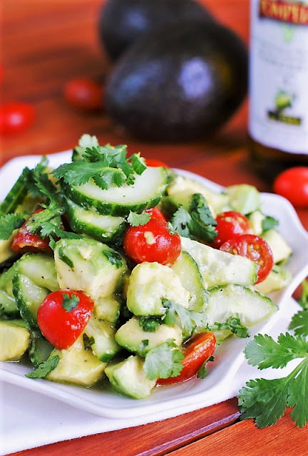  Fresh together with elementary salads brand such wonderful dinnertime sides Cucumber, Tomato & Avocado Salad