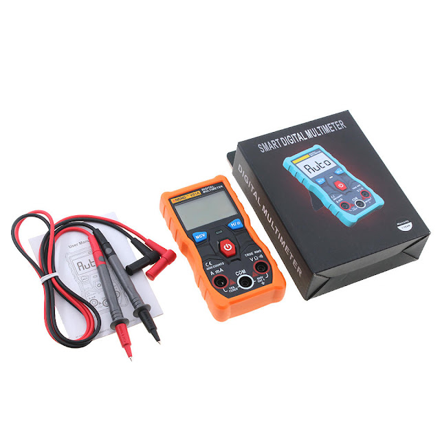 ANENG V01A Digital True RMS Multimeter Tester Autoranging Automotriz Multimeter With NCV Data Hold LCD Backlight+Flashlight Orange Color 
