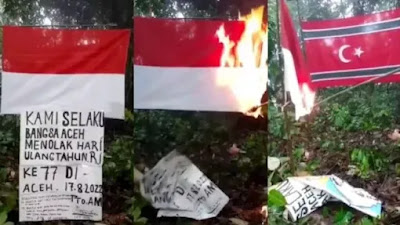 Viral Video Bendera Merah Putih Dibakar di Aceh, Tolak HUT RI ke 77