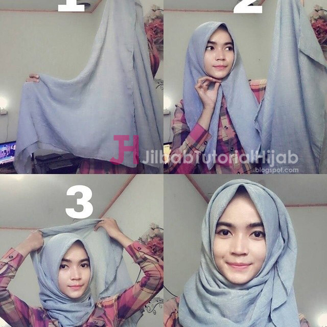 Tutorial Hijab Pashmina - cara memakai jilbab sederhana untuk sehari-hari modern terbaru