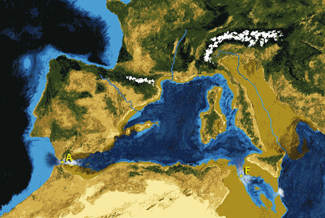 Evidence for a giant flood in the central Mediterranean Sea