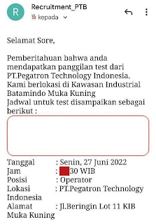 undangan tes pt pegatron technology indonesia