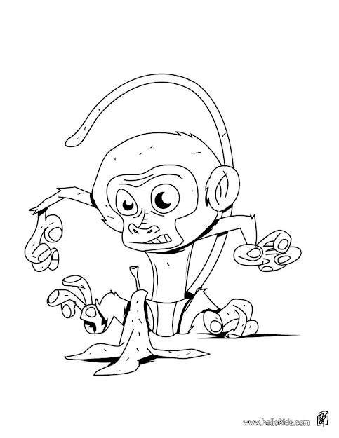 Baby Monkey Coloring Page  Coloring Page  Animal Coloring Pages  Wild Animal  Coloring Pages