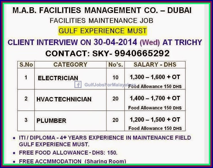 Facility Management Company Dubai job vacancies