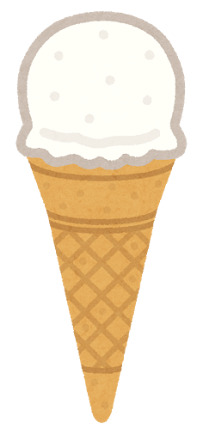 アイスクリームのイラスト（コーン1）