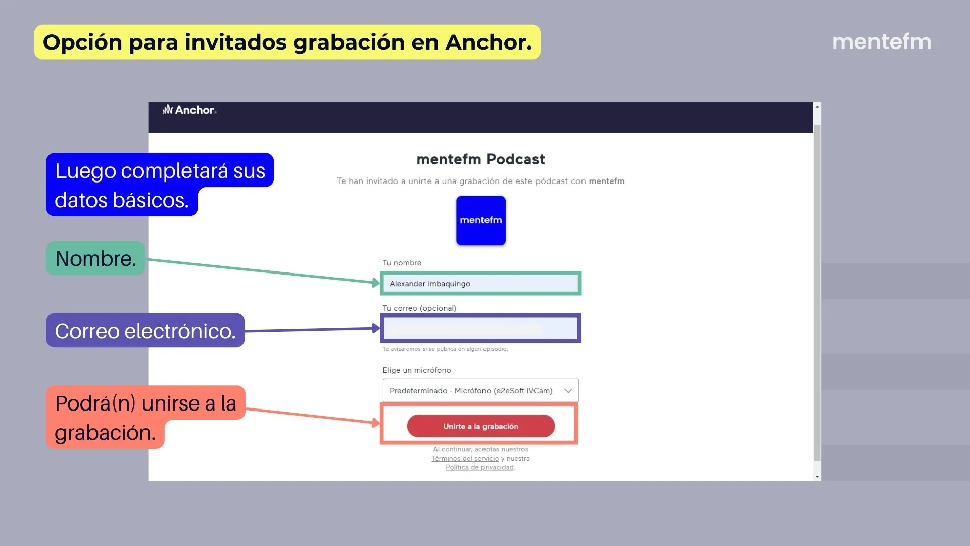 Grabación en Anchor invitado