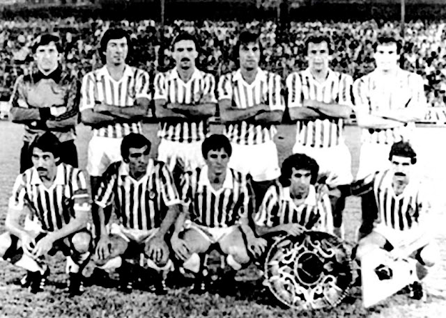 REAL VALLADOLID DEPORTIVO. Temporada 1980-81. Llacer, Meza, Richard, Jacquet, Durovic, Gail; Moré, Sánchez Valles, Juan Manuel, Pepín y Pepe Ramírez. REAL VALLADOLID DEPORTIVO 1 TAMPICO MADERO F. C. 0 Jueves 28/08/1980, 23:00 horas. IX Trofeo Ciudad de Valladolid, Final. Valladolid, estadio José Zorrilla. GOLES: ⚽1-0: 81’, Richard.