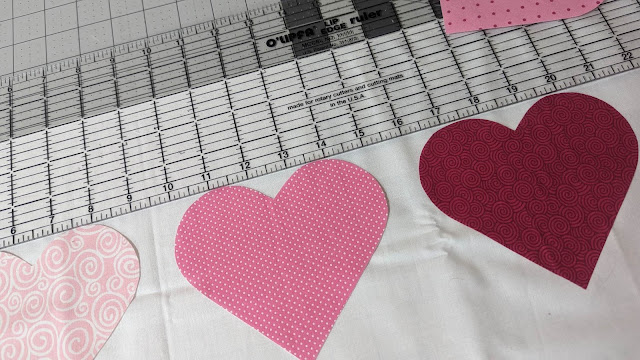 Making a heart mini quilt