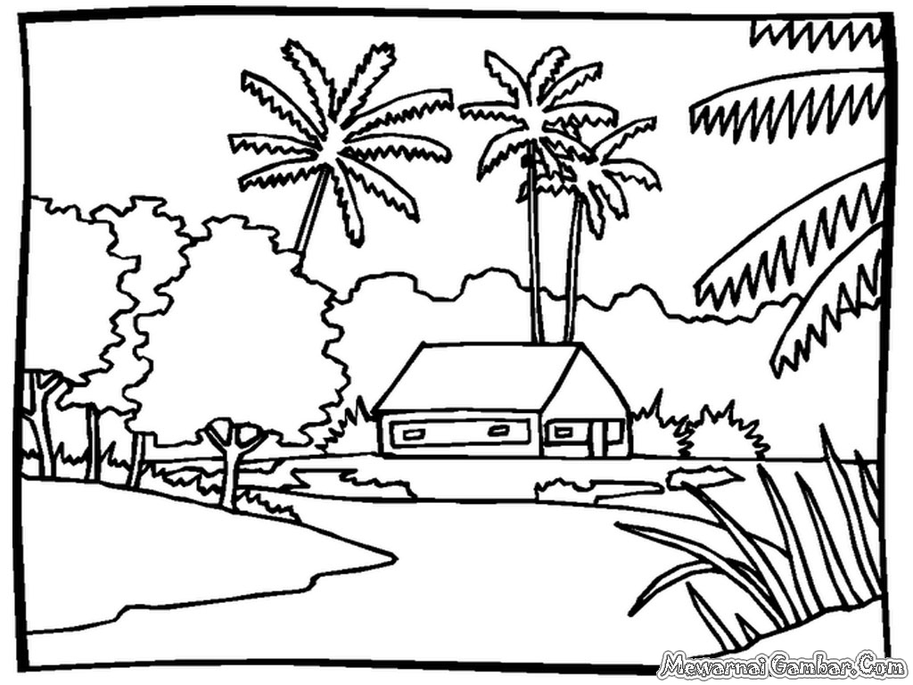 Gambar Kartun Rumah Dan Pemandangan. kumpulan gambar 