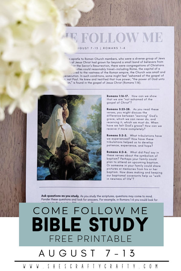 Come Follow Me Bible Study Free Printable Aug 7 Pinterest Pin.