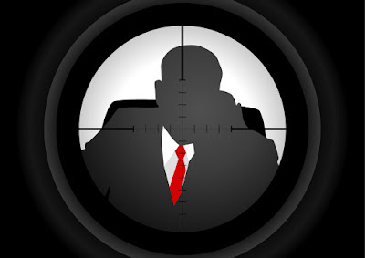 a graphic of aiming at a target through a rifle scope