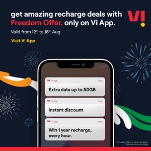Vi Announces Exclusive Independence Day Offers; Available only on the Vi App