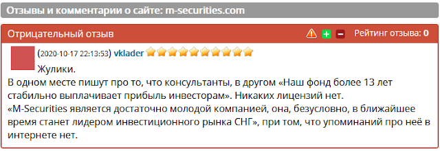 Компания M-Securities мошенники