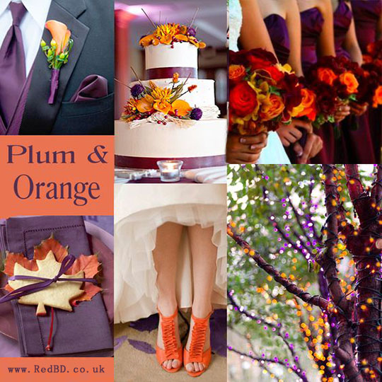 plum and orange fall wedding