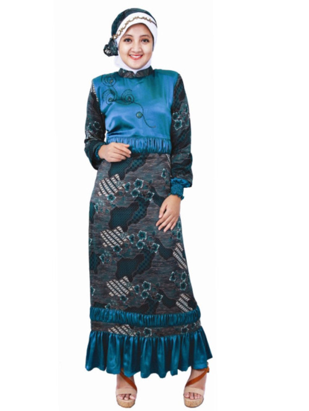 Contoh Model Baju  Gamis Batik  Terbaru 2021