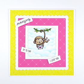 Handcrafted cute monkey love card using Love Monkey by Sunny Studio