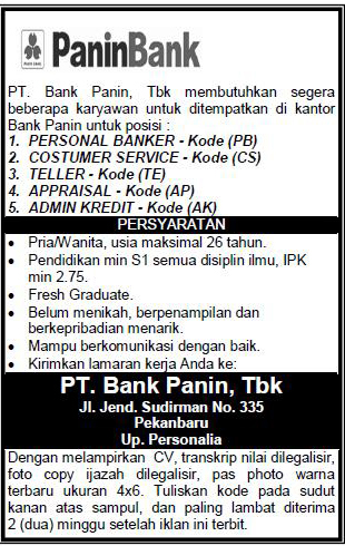 PT.Bank Panin (Pekanbaru) - Akses Kerja