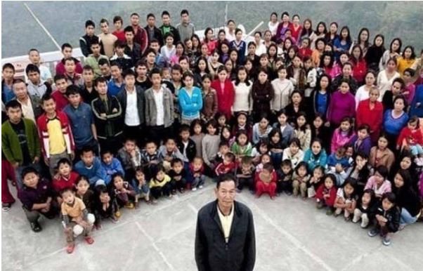 Ziona Chana, who had 38 wives and 89 children, died