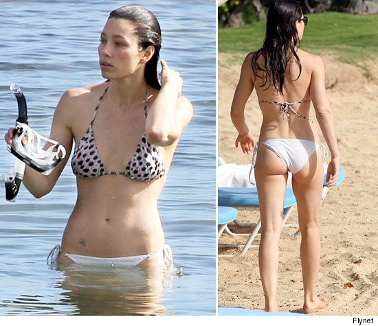 Jessica Biel White Hot Bikini Bottom