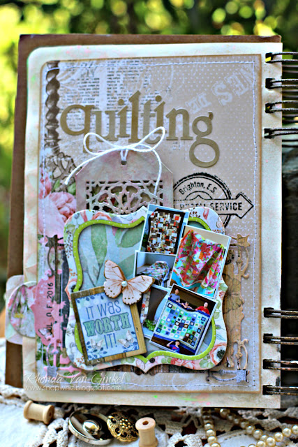 Art Journal Pages featuring the Butterfly Kisses and Soiree Collections by BoBunny designed by Rhonda Van Ginkel