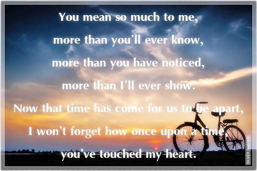 You Mean So Much To Me More Than You Ll Ever Know Silver Quotes