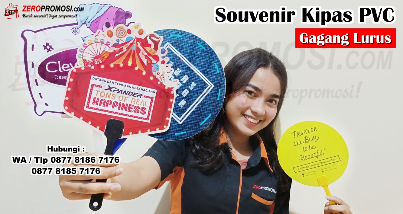 Souvenir Promosi Kipas PVC Gagang Cetak Design Full Color, Cetak Kipas Souvenir Custom Bahan PET/PVC, KIPAS KARAKTER GAGANG LURUS, Kipas Souvenir / Promosi bahan PVC / Plastik, Kipas Kartun Bebas Custom Premium, Kipas PVC Gagang Lurus