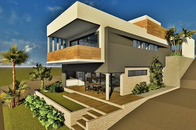 Membangun rumah di atas lahan miring membutuhkan perhatian khusus dibandingkan rumah di la Desain Rumah di Lahan Miring