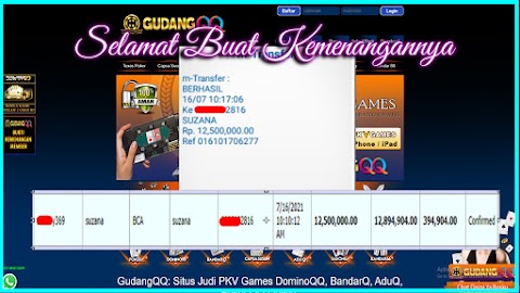 Selamat Kepada Member Setia GudangQQ WD sebesar Rp. 12.500.000.-