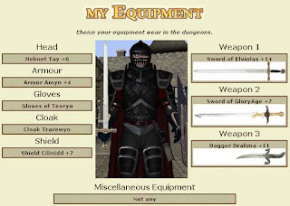 My Equipment with full set of armor & weapons