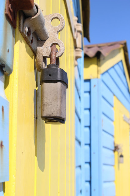 little Hampton beach huts blue  