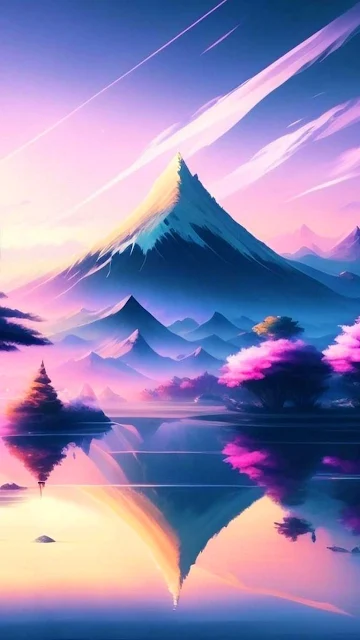 Pink Landscape Scenery iPhone Wallpaper