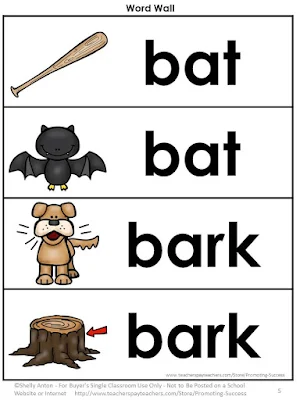 homonyms word wall vocabulary
