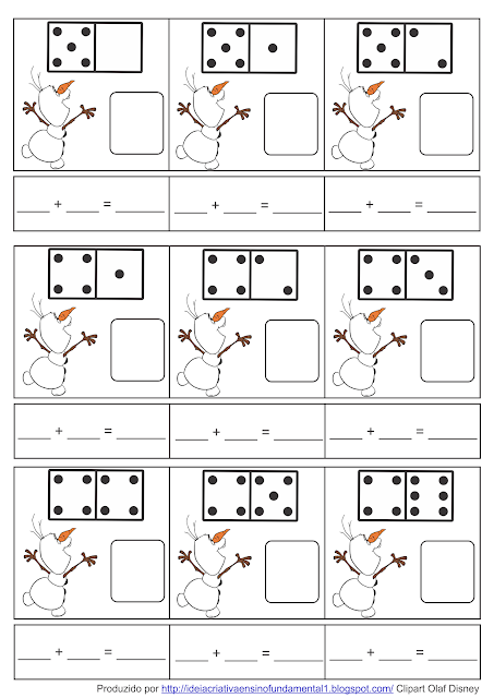 Atividade Soma com Dominós Filme Frozen Olaf