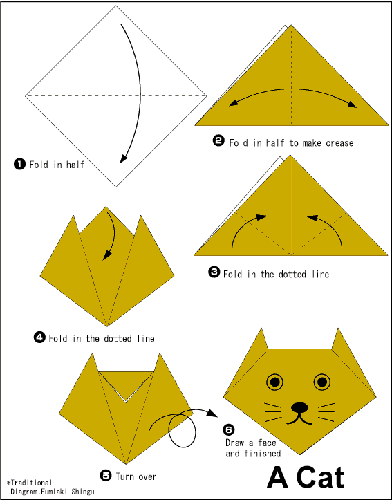 Langkah Membuat Origami Wajah Kucing Cara Mudah Membuat Langkah Membuat Origami Wajah Kucing Cara Mudah Membuat