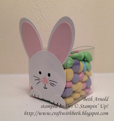 Craft with Beth: Easter Bunny Mini Treat Box Punch Art Layering Ovals Framelits Circle Punches Heart Happiness Stampin Up gift packaging