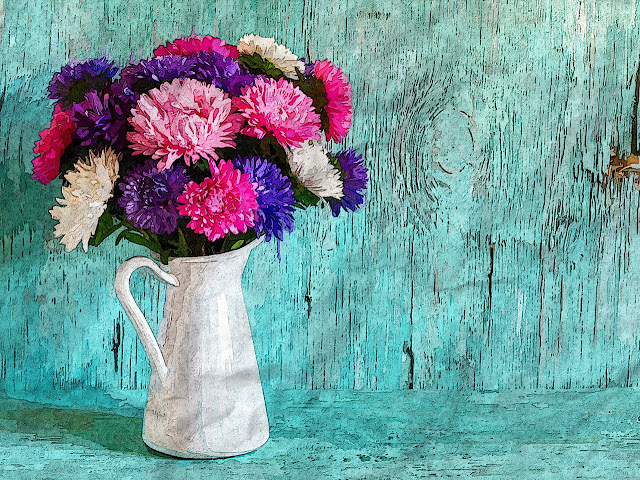 flower vase painting