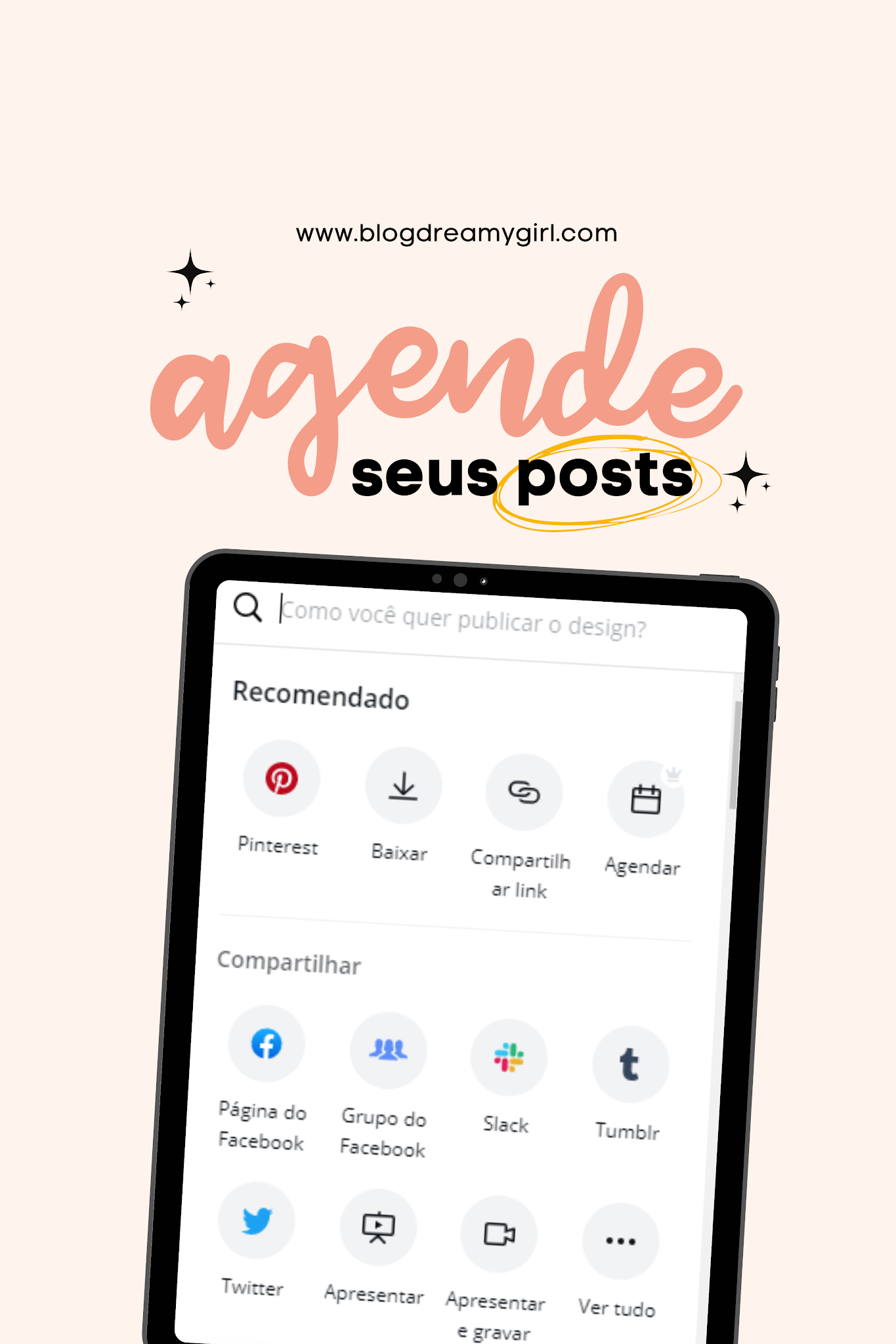 Agendamento de post no Canva Pro