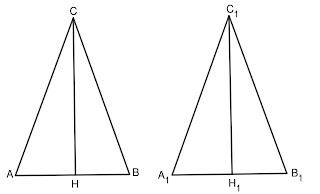 четвърти признак за еднаквост на два триъгълника, признак за еднаквост на два правоъгълни триъгълника, свойство на ъглополовящата,